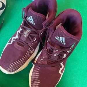 adidas Maroon and White Athletic Shoes